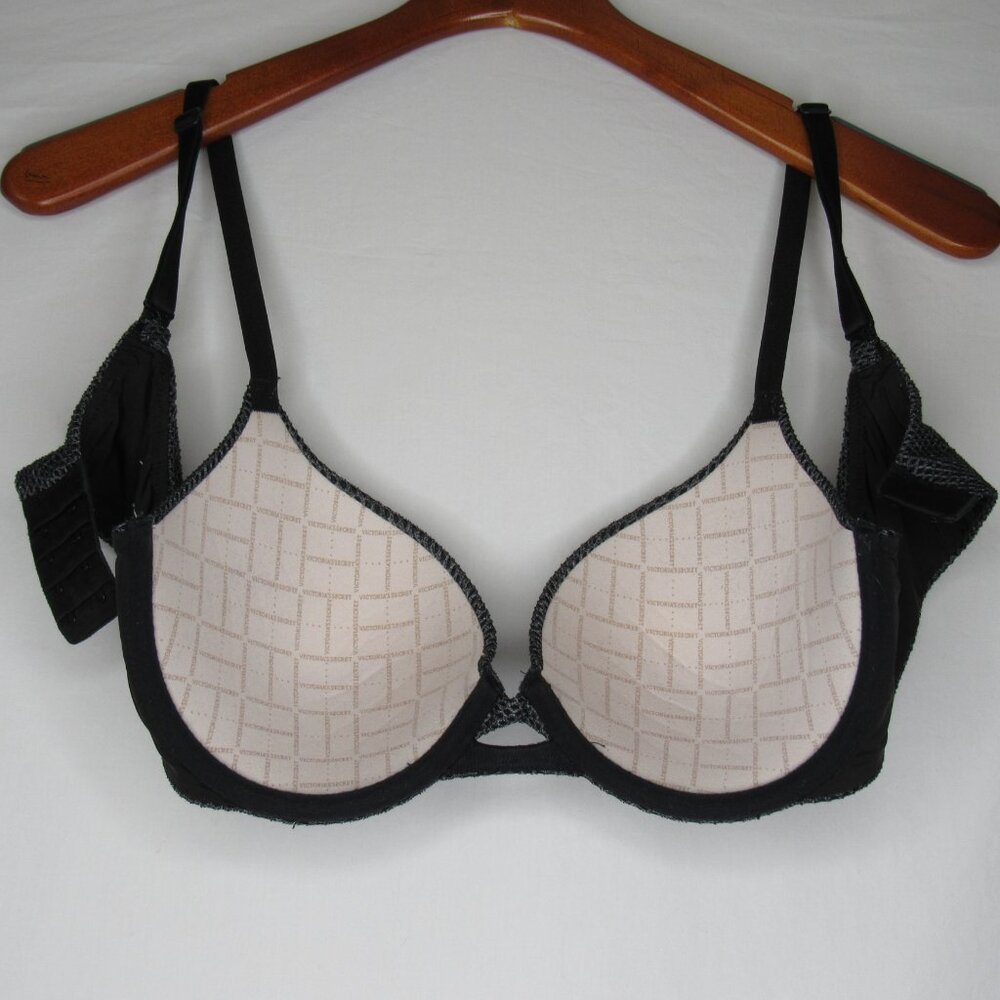 Victoria's Secret Black Silver Fishnet Perfect Shape Bra 36C - Picture 9 of 10